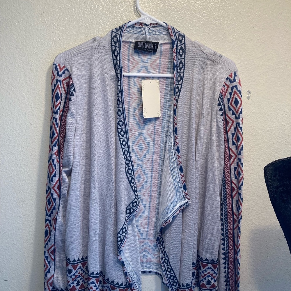 Cardigan Seewt wanderer Once size Gray and print